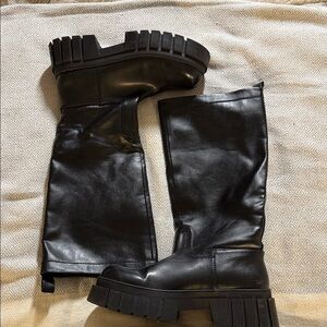 Zara Black Knee High Boots